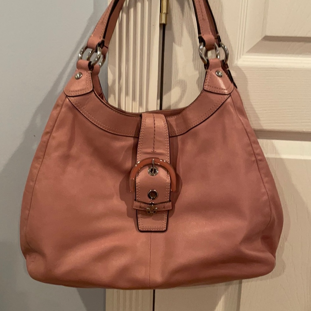 Authentic pink coach leather bag
